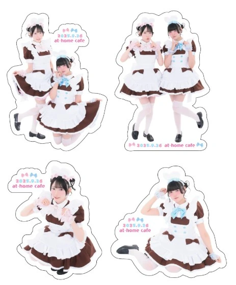 あっとほぉーむカフェ　リンリン　チャイナ　リボン交換　ブロマイド　ステッカー プレミアムリボンお給仕〗ふわるんすぃ～とバースデー記念♡リボン交換