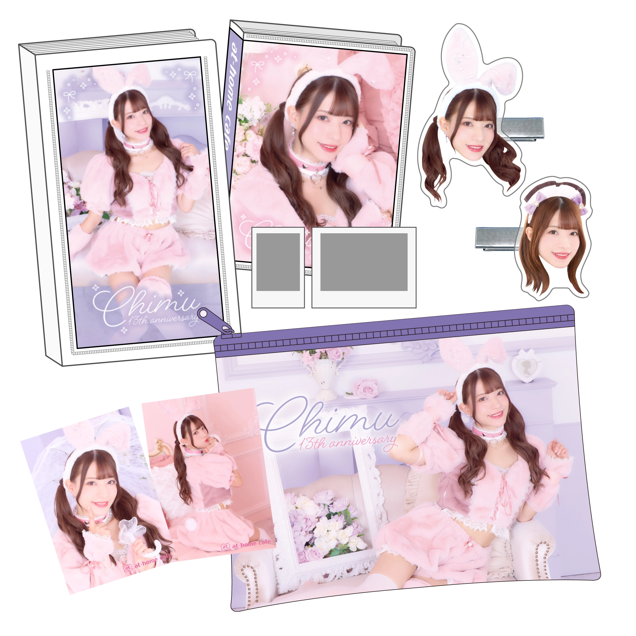 あっとほぉーむカフェ　Chimu キャロライン　ブロマイド　キーホルダー　ラミカ あっとほぉーむカフェ Chimu キャロライン ブロマイド